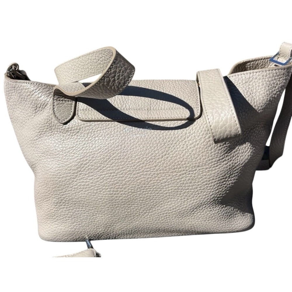 Meli Melo Thela Medium Taupe Cowhide Leather Satchel Shoulder Bag Italy - Picture 5 of 10